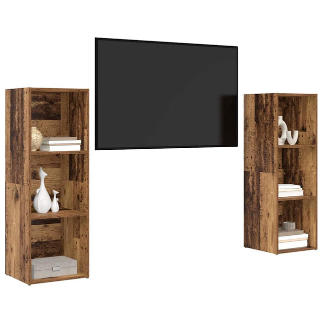 TV-møbelsæt 2 pcs Gammelt træ 107 x 35 x 37 cm Konstrueret træ