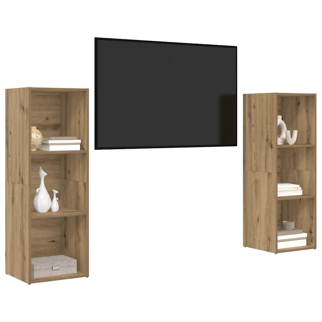 TV-møbelsæt Vægmonteret 2 pcs Artisan Egetræ 107 x 35 x 37 cm