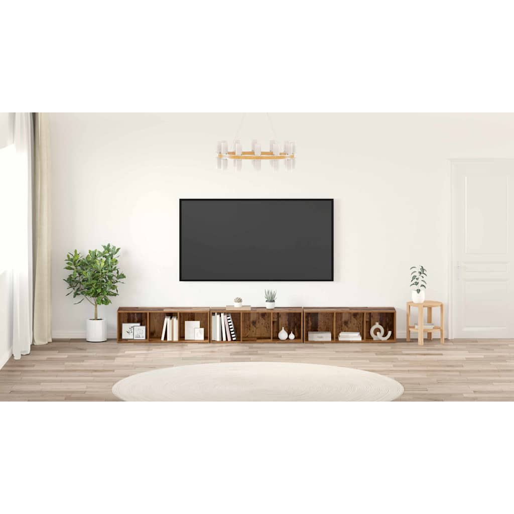 TV-møbelsæt 3 pcs Gammelt træ 37 x 35 x 107 cm Konstrueret træ
