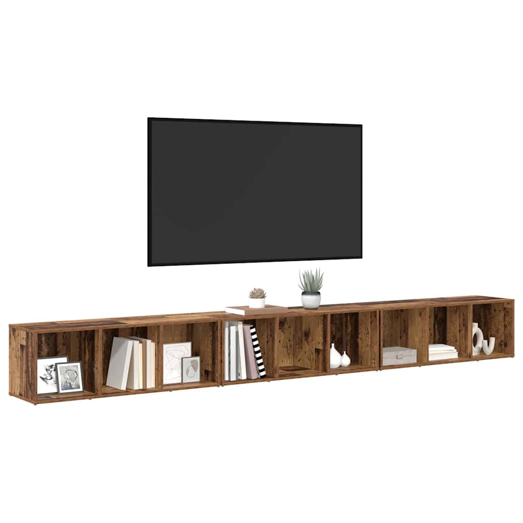 TV-møbelsæt 3 pcs Gammelt træ 37 x 35 x 107 cm Konstrueret træ