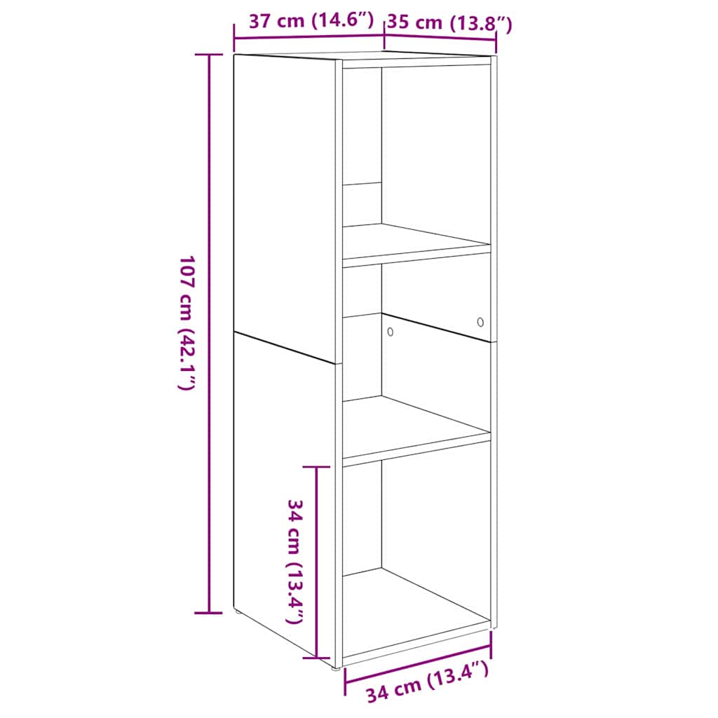 TV-møbelsæt 3 pcs Gammelt træ 37 x 35 x 107 cm Konstrueret træ