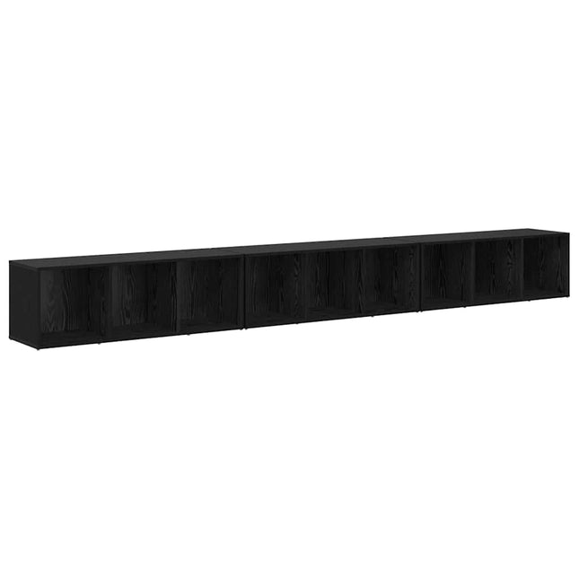 TV-møbelsæt 3 pcs Sort eg 37 x 35 x 107 cm Konstrueret træ