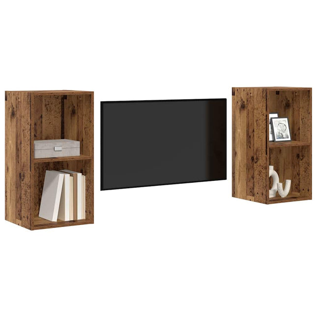 TV-møbelsæt 2 pcs Gammelt træ 37 x 37 x 72 cm Konstrueret træ