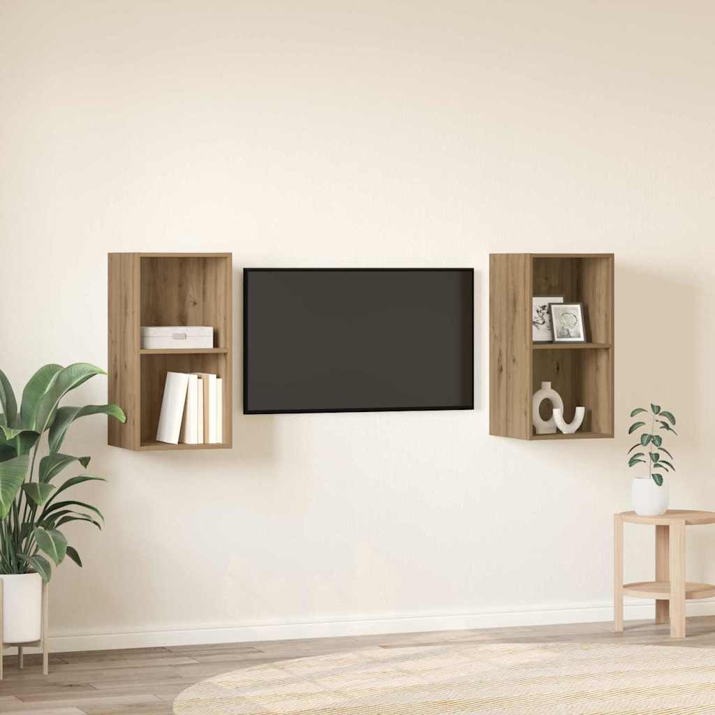 TV-møbelsæt Vægmonteret 2 pcs Artisan Egetræ 37 x 37 x 72 cm