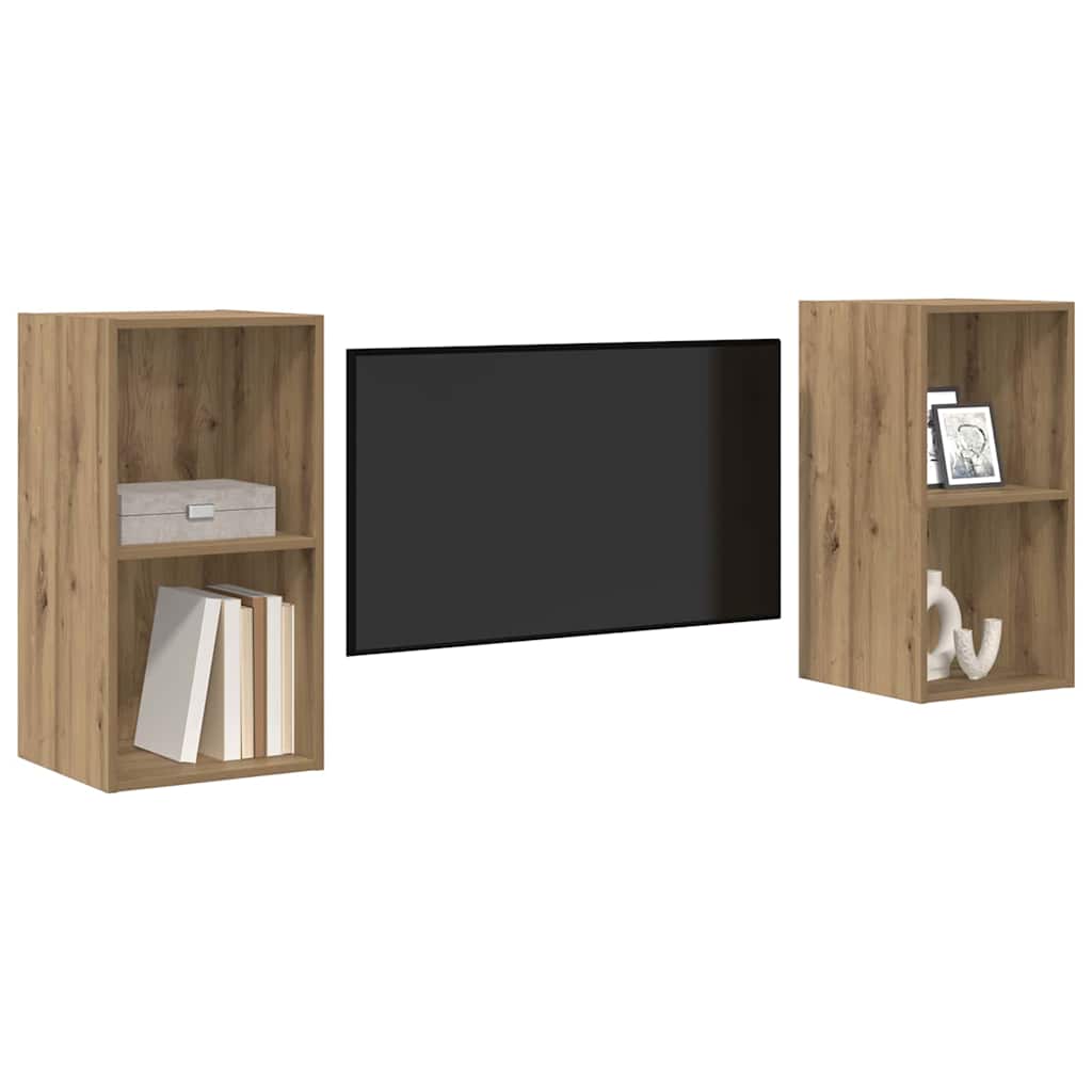 TV-møbelsæt Vægmonteret 2 pcs Artisan Egetræ 37 x 37 x 72 cm