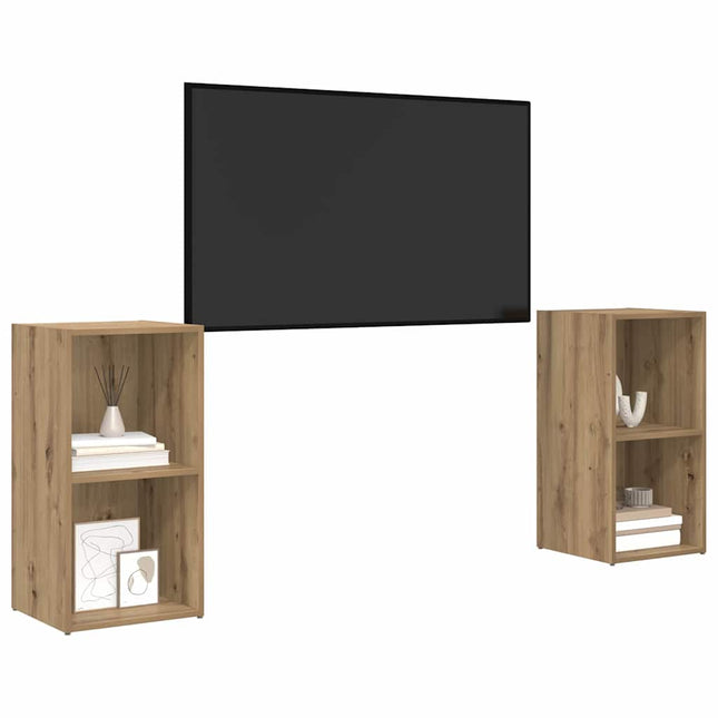 TV-møbelsæt Vægmonteret 2 pcs Artisan Egetræ 37 x 35 x 72 cm