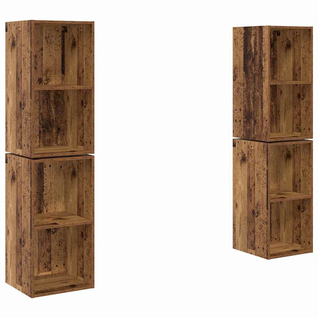 TV-møbelsæt 4 pcs Gammelt træ 37 x 37 x 72 cm Konstrueret træ