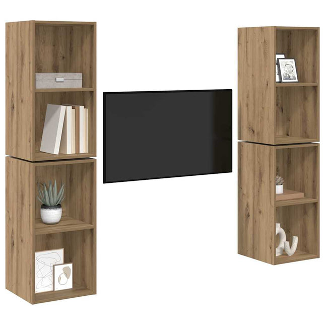 TV-møbelsæt Vægmonteret 4 pcs Artisan Egetræ 37 x 37 x 72 cm
