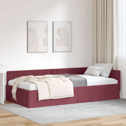 Hjørnesengramme med hovedgærde Vinrød 90 cm x 190 cm Stof