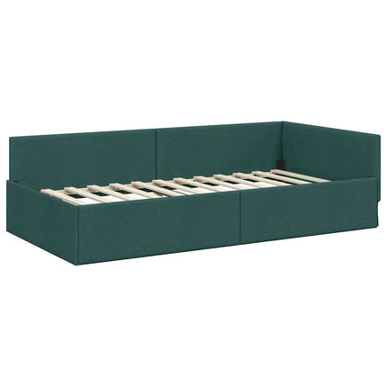 Hjørnesengramme med hovedgærde Mørkegrøn 100 cm x 200 cm Stof