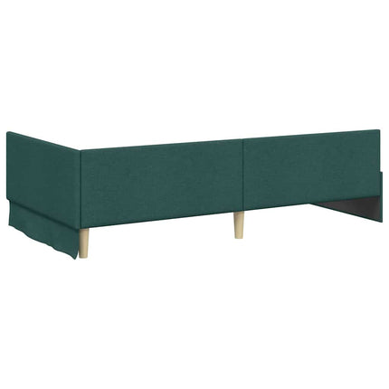 Hjørnesengramme med hovedgærde Mørkegrøn 100 cm x 200 cm Stof