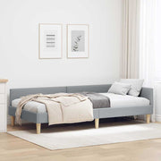 Hjørnesengramme Lysegrå 90 x 200 cm Stof