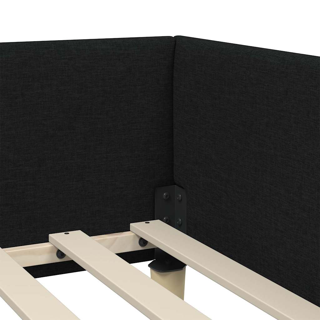 Hjørnesengramme Sort 100 x 200 cm Stof