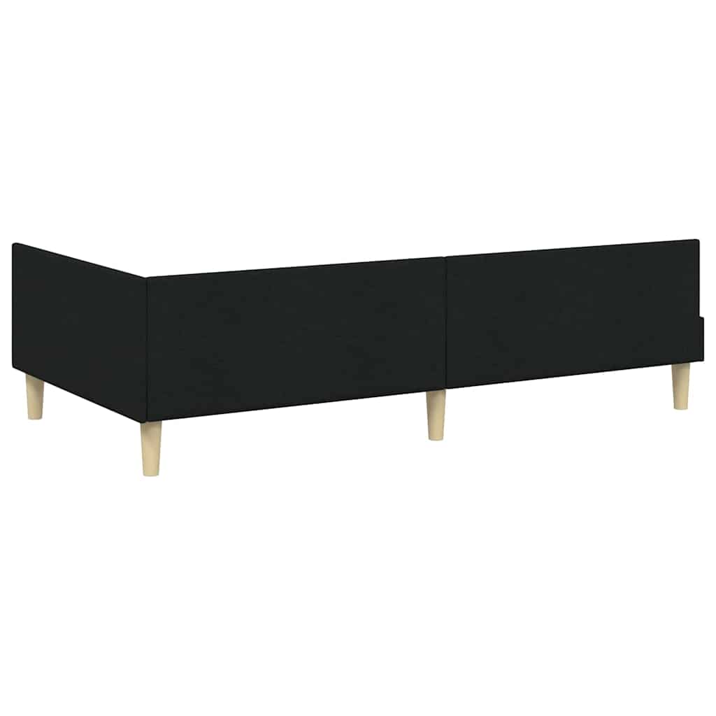Hjørnesengramme Sort 100 x 200 cm Stof