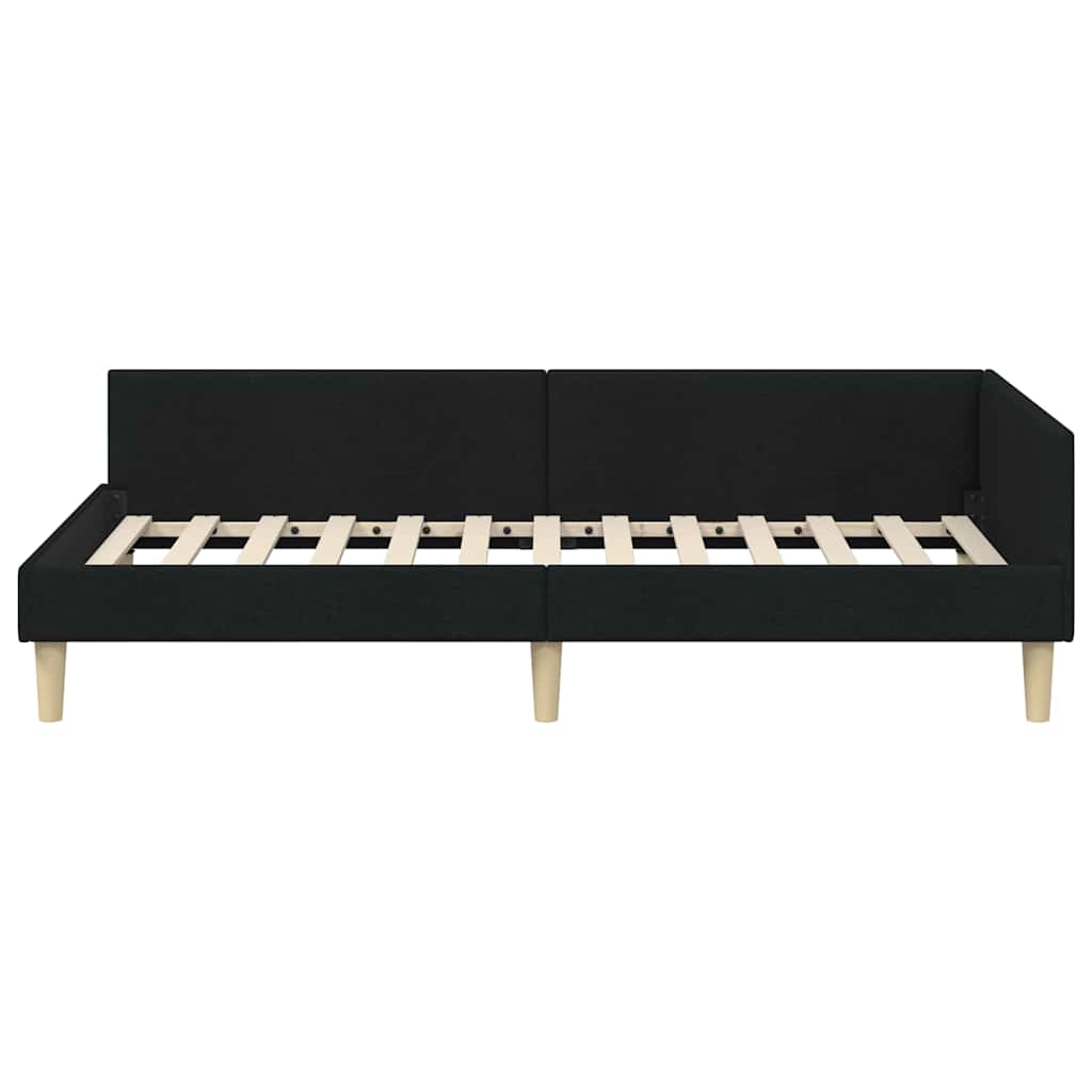 Hjørnesengramme Sort 100 x 200 cm Stof