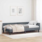 Hjørnesengramme med hovedgærde Mørkegrå 80 cm x 200 cm Fløjl