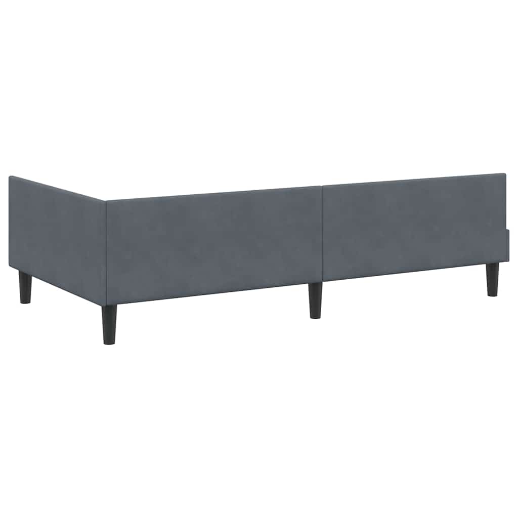 Hjørnesengramme med hovedgærde Mørkegrå 80 cm x 200 cm Fløjl