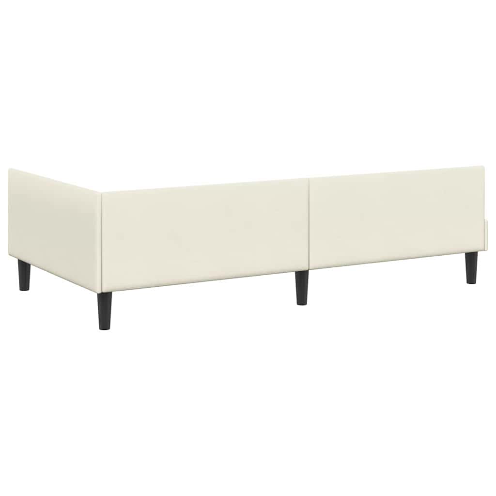 Hjørnesengramme med hovedgærde Creme 80 cm x 200 cm Fløjl