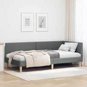 Hjørnesengramme Mørkegrå 80 cm x 200 cm Stof og krydsfiner