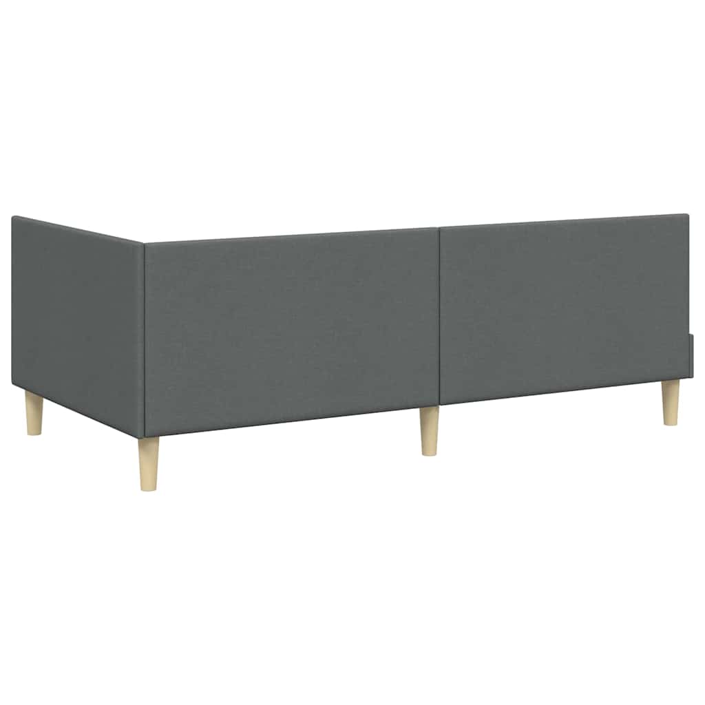 Hjørnesengramme Mørkegrå 80 cm x 200 cm Stof og krydsfiner