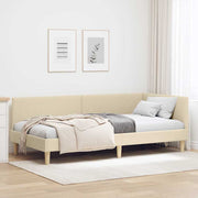 Hjørnesengramme Creme 80 cm x 200 cm Stof og krydsfiner