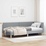 Hjørnesengramme Lysegrå 90 cm x 200 cm Stof og krydsfiner