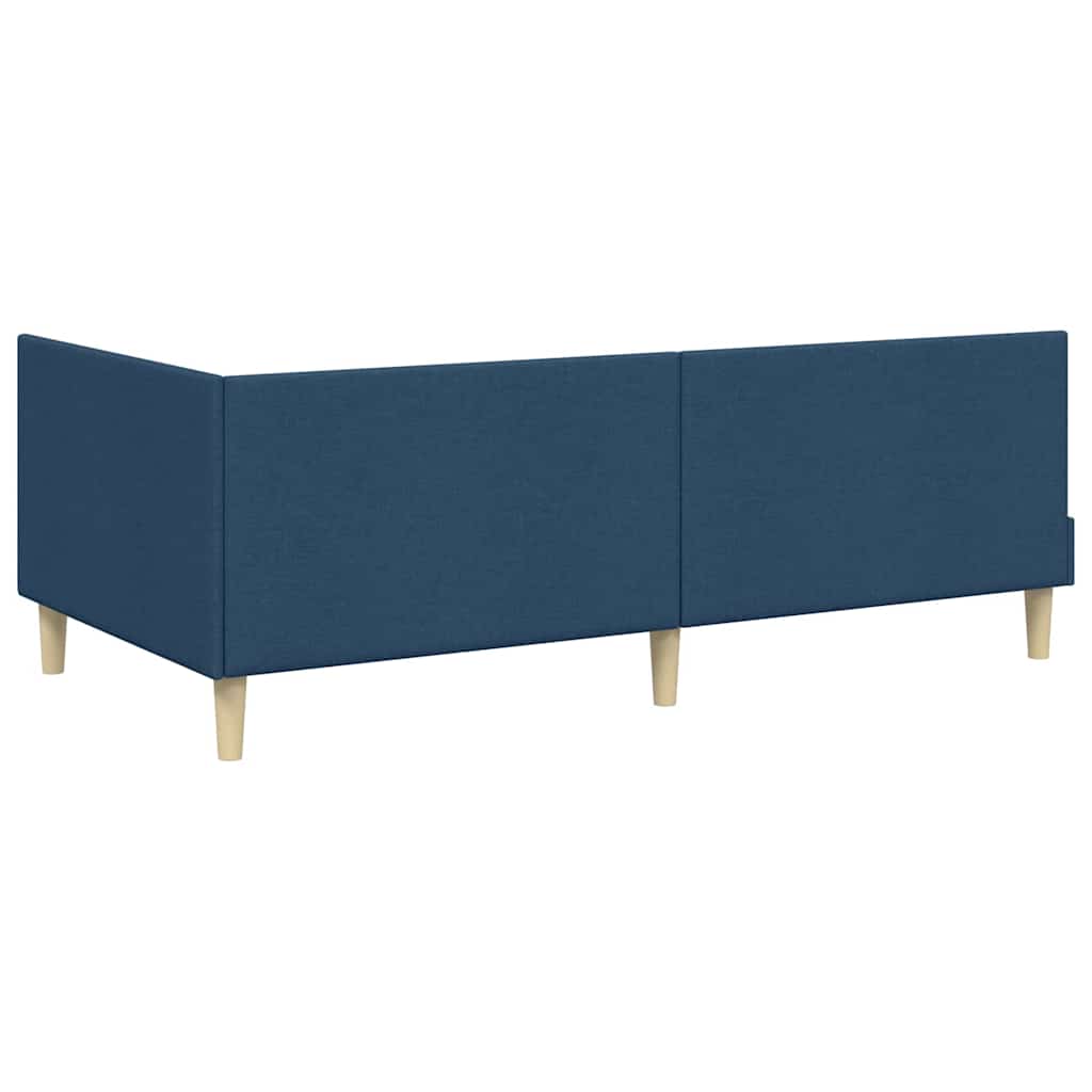 Hjørnesengramme Blå 90 cm x 200 cm Stof og krydsfiner