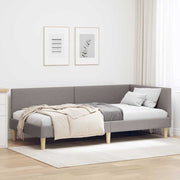 Hjørnesengramme Gråbrun 100 cm x 200 cm Stof og krydsfiner