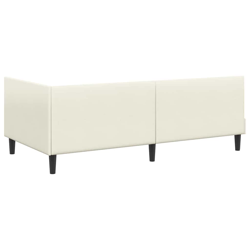 Hjørnesengramme med hovedgærde Creme 80 cm x 200 cm Fløjl