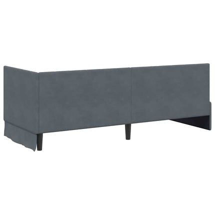 Hjørnesengramme med hovedgærde Mørkegrå 80 cm x 200 cm Fløjl