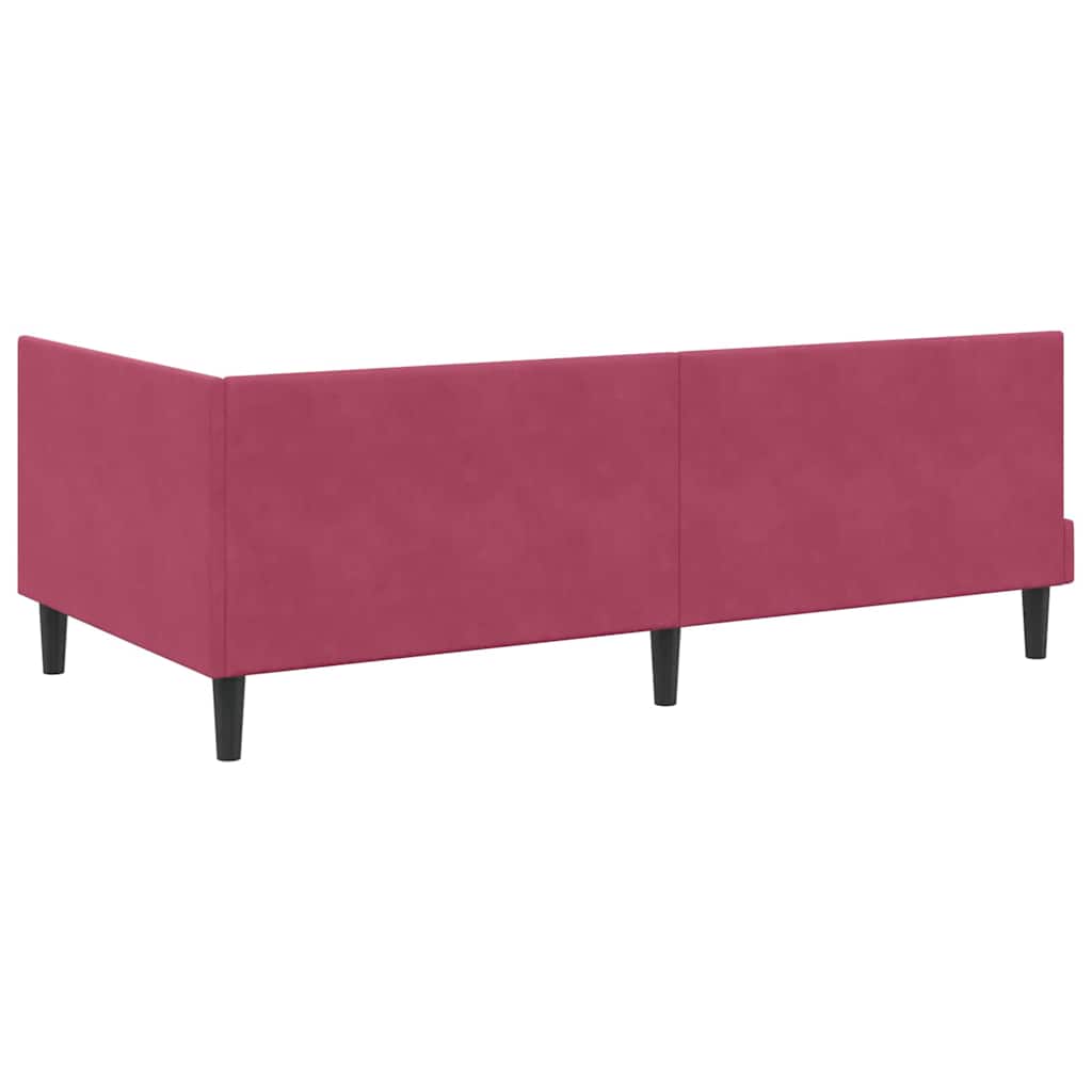 Hjørnesengramme med hovedgærde Vinrød 90 cm x 200 cm Fløjl