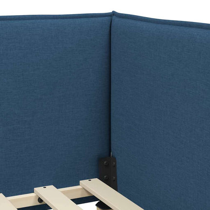 Hjørnesengramme med hovedgærde Blå 100 x 200 cm Stof