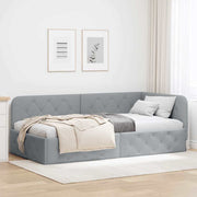 Hjørnesengramme Lysegrå 100 x 200 cm Stof