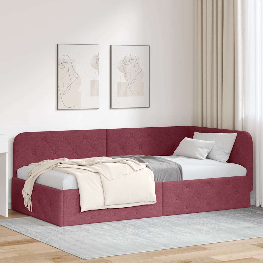 Hjørnesengramme Vinrød 100 x 200 cm Stof