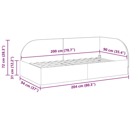 Hjørnesengramme med hovedgærde Creme 90 cm x 200 cm Fløjl