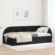 Hjørnesengramme med hovedgærde Sort 100 cm x 200 cm Fløjl