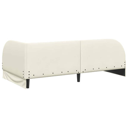 Hjørnesengramme med hovedgærde Creme 100 cm x 200 cm Fløjl