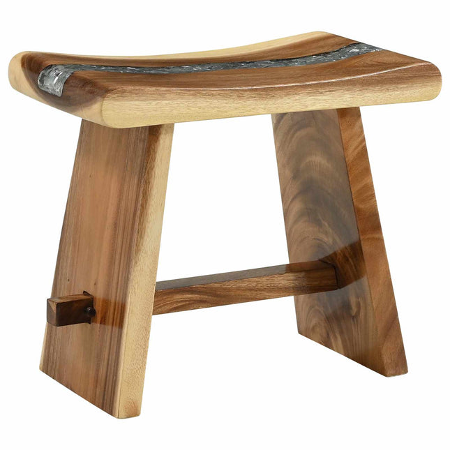 Brusebadsstol Naturfarvet 50 x 30 x 44 cm Massivt suartræ