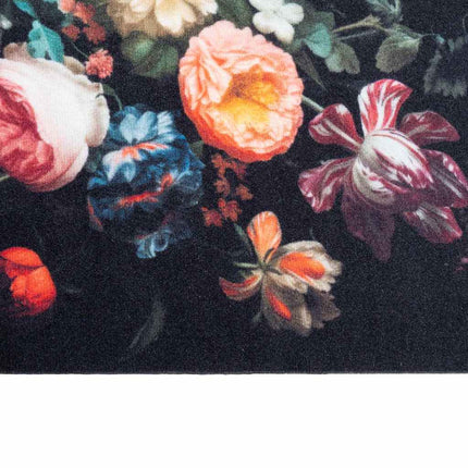 Køkken tæppe Sort 150 x 45 cm Fløjl