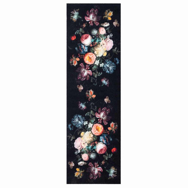 Køkken tæppe Sort 150 x 45 cm Fløjl