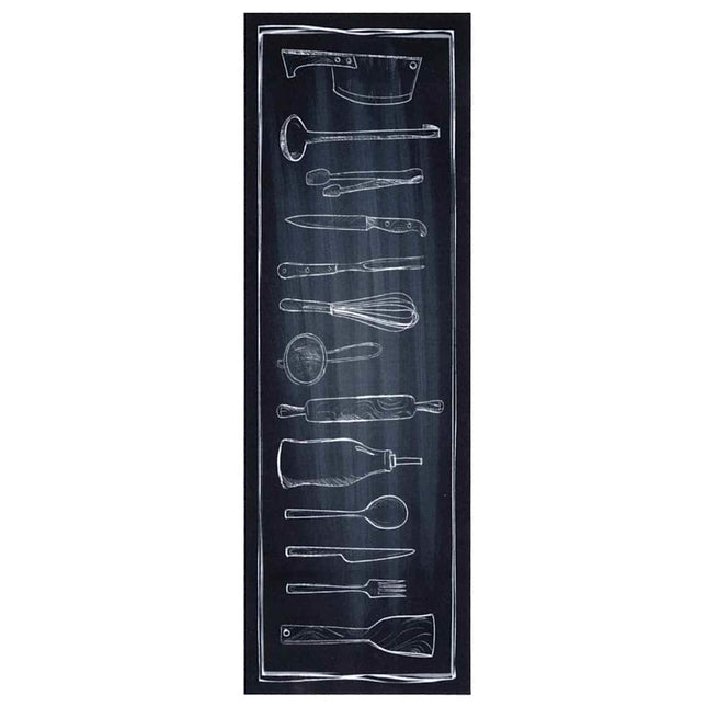 Køkken tæppe Sort 180 x 60 cm Fløjl