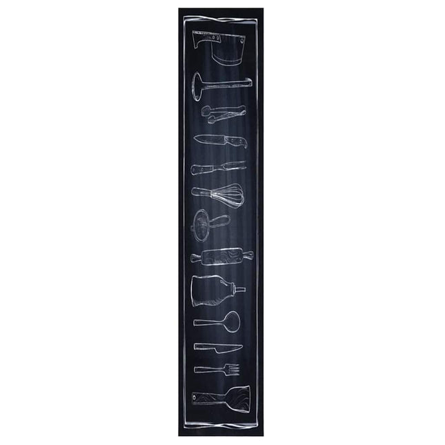 Køkken tæppe Sort 300 x 60 cm Fløjl