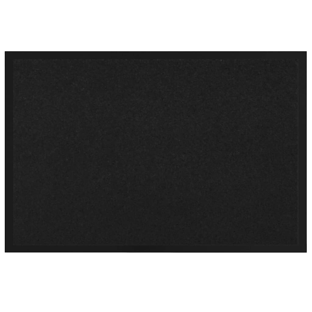 Dørmåtte i teddy - sort 60 × 40 × 1,2 cm, skridsikker og vaskbar
