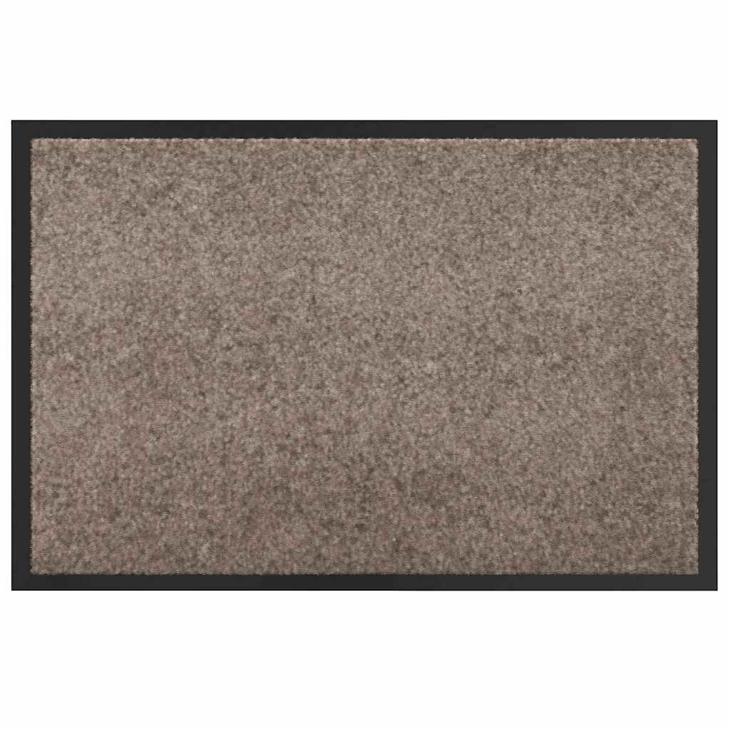 Dørmåtte i teddy - beige 60 × 40 × 1,2 cm, skridsikker og vaskbar