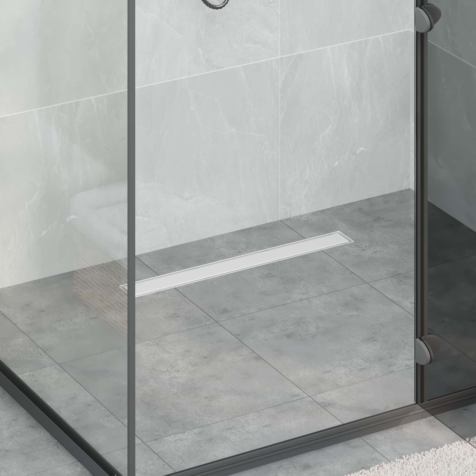 Bruserafløb 2-i-1 med 360° Siphon Sølv 60 cm Rustfrit Stål 304