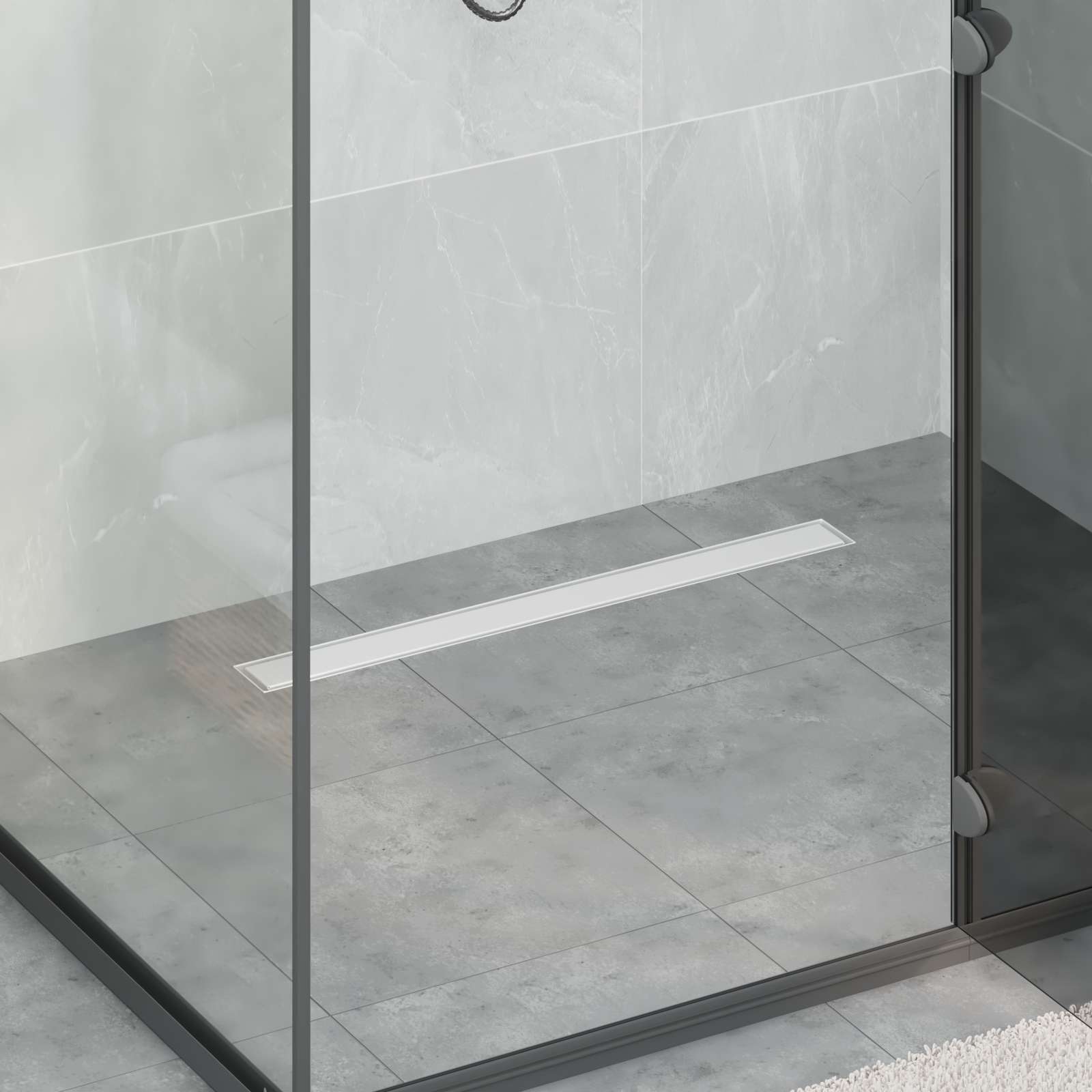 2 i 1 bruserafløb Sølv 80 cm Rustfrit Stål 304