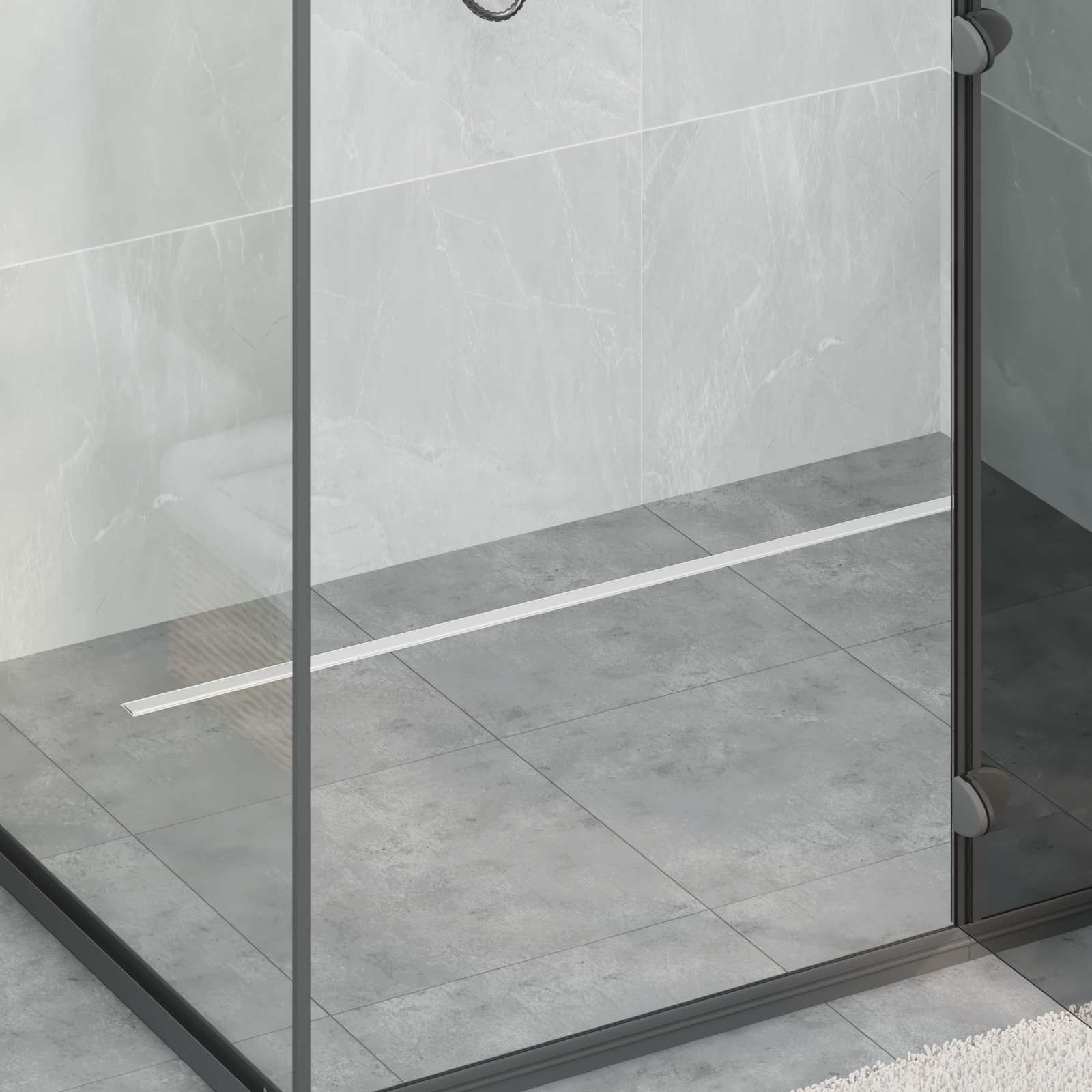 360° Bruserafløb med slank model Sølv 100 cm Rustfrit Stål 304