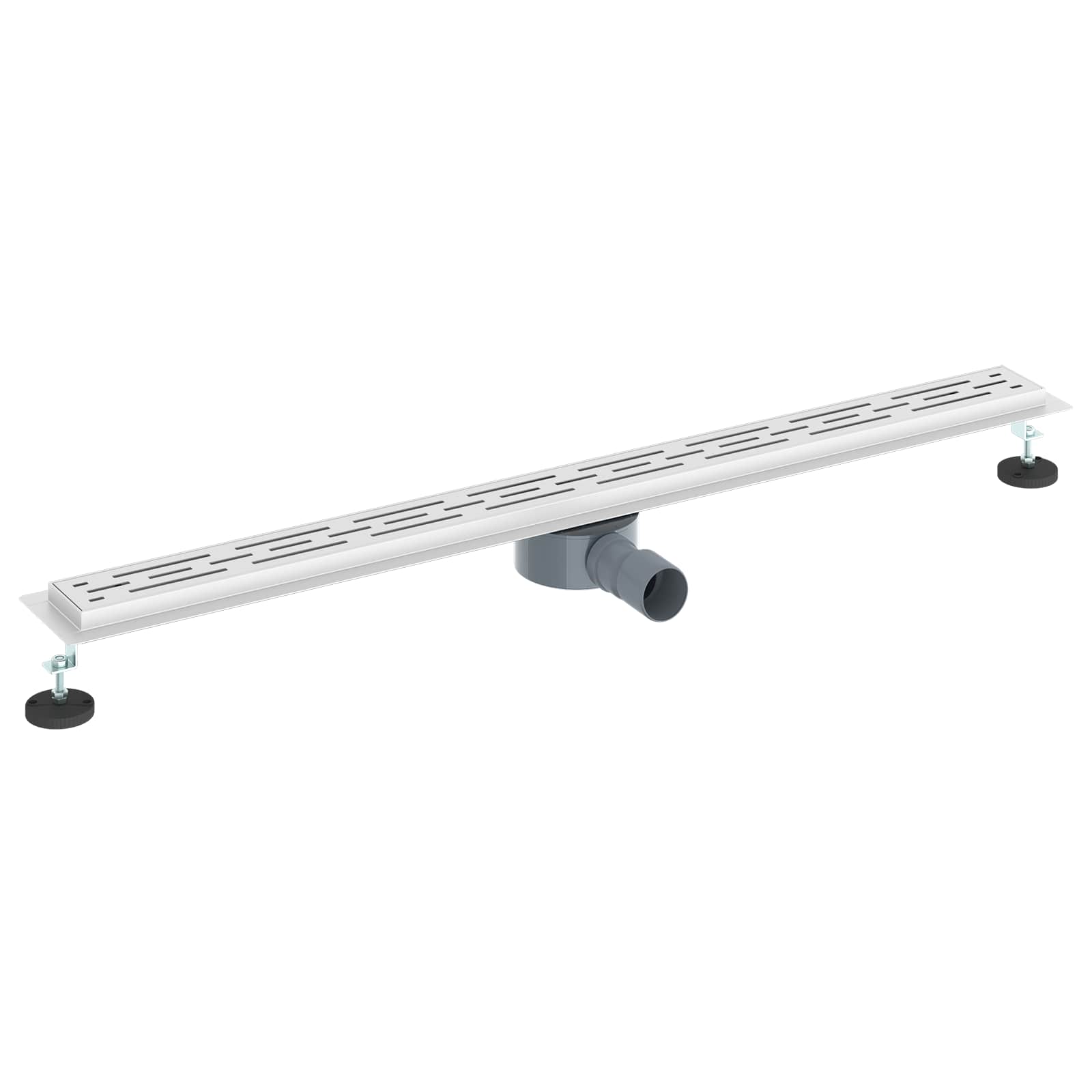 Bruseafløb Glasdæksel med 360° Siphon Sølv 100 cm