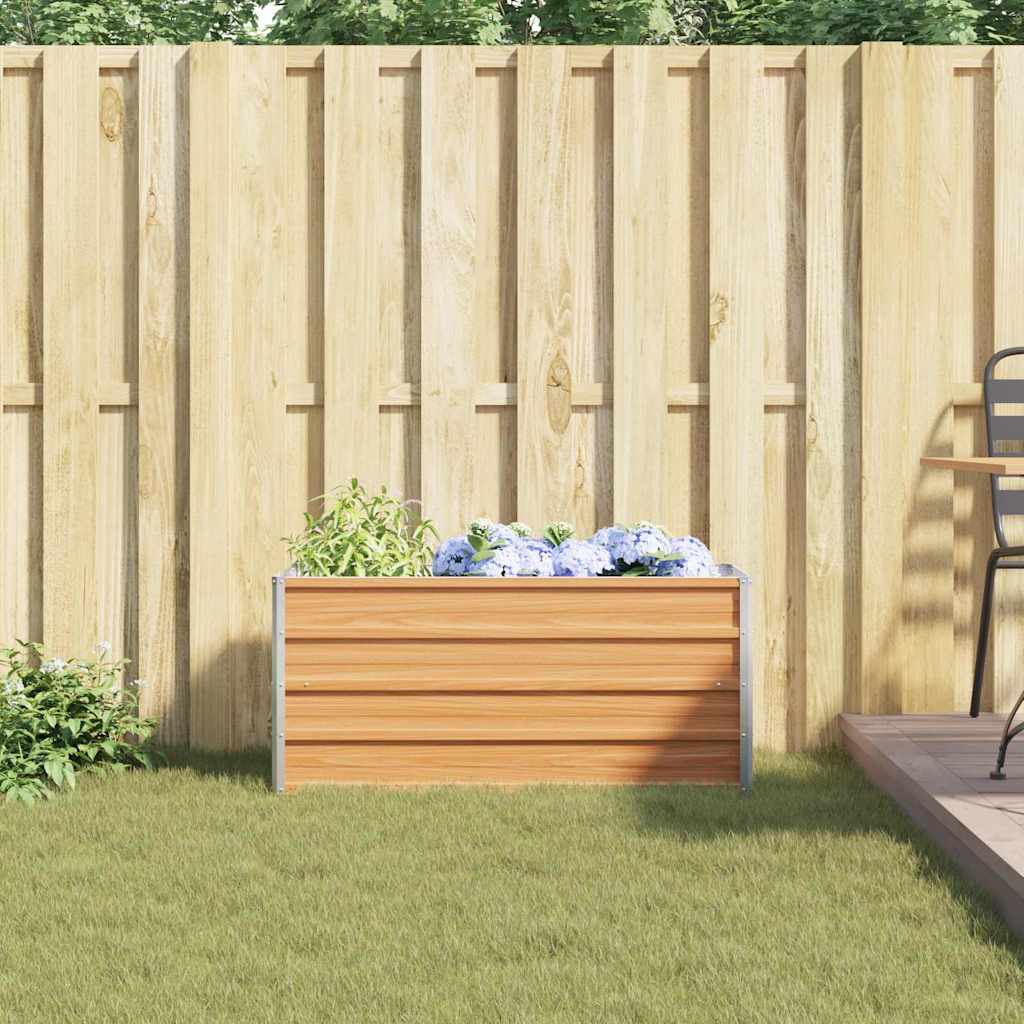 Højbed Lys Brun 100 x 40 x 45 cm Galvaniseret stål