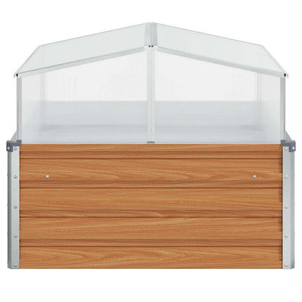 Haveplantekasse med drivhus Lys Brun 100 x 100 x 77 cm